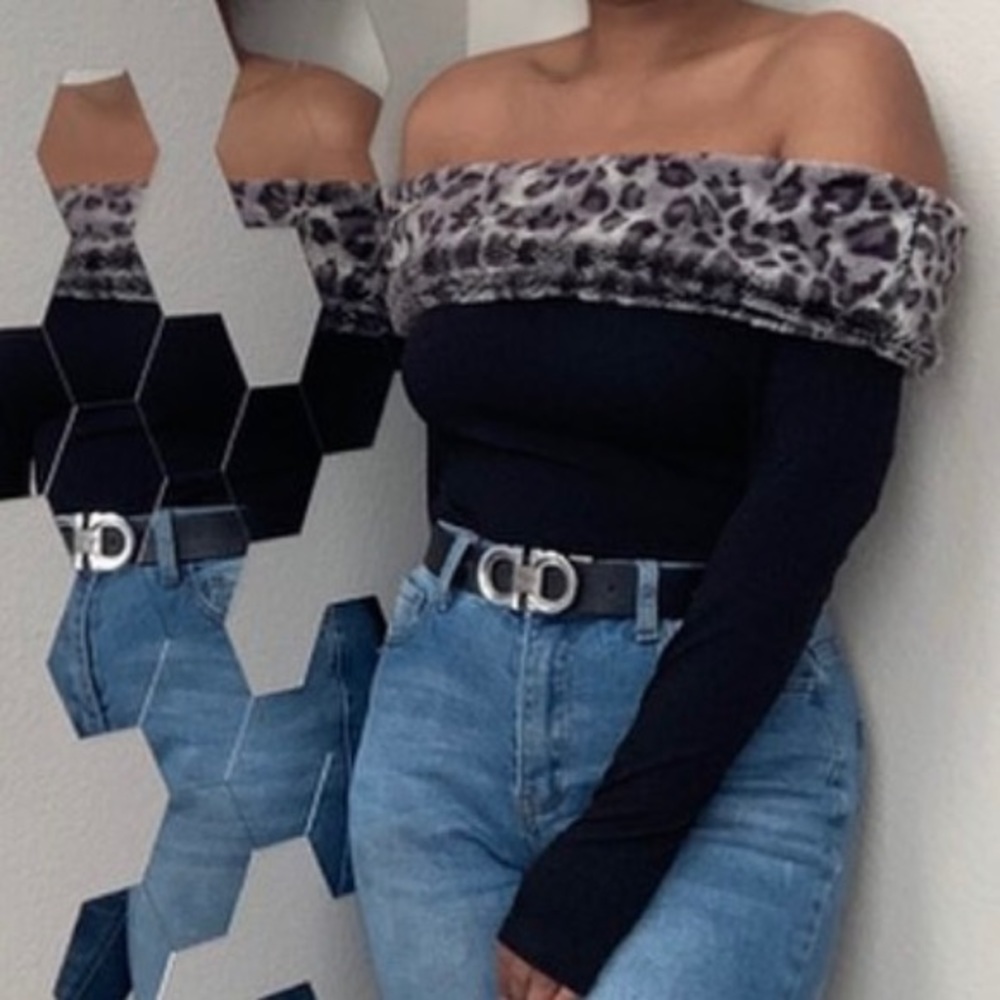 Cheetah Print Faux Fur Top